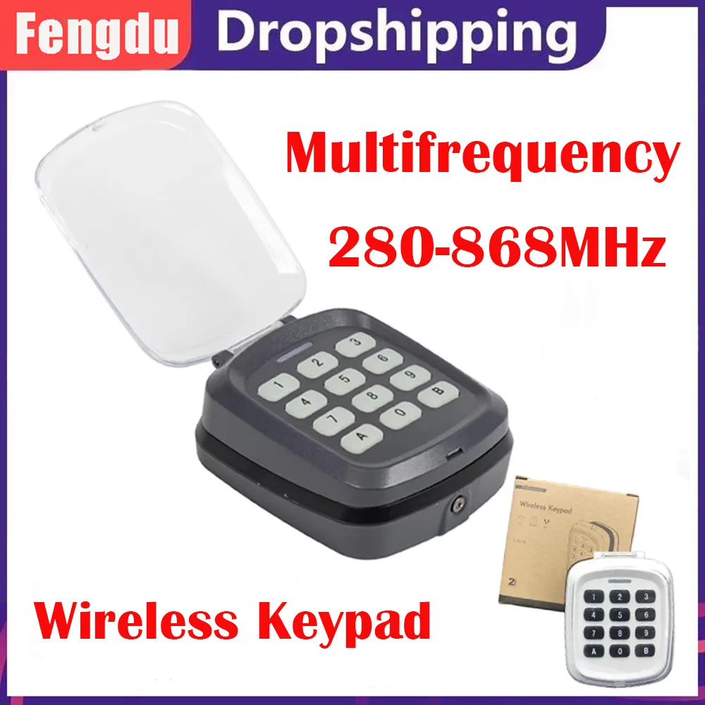 

Multi-frequency 280-868MHz 280-868MHz Gate Garage Door Key Wireless Keypad Code Remote Control Door Opener