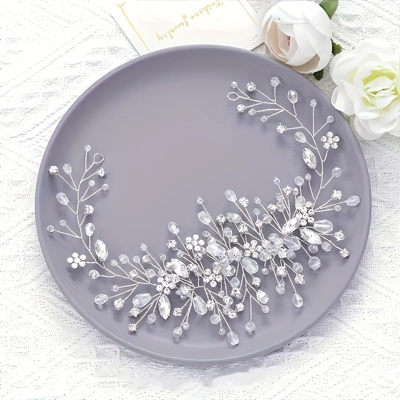 Crystal Pearl Leaf Headband Hairband Princess Tiara Crown For Party Prom Bridal Wedding Hair Accessories Jewelry Hairband Gift