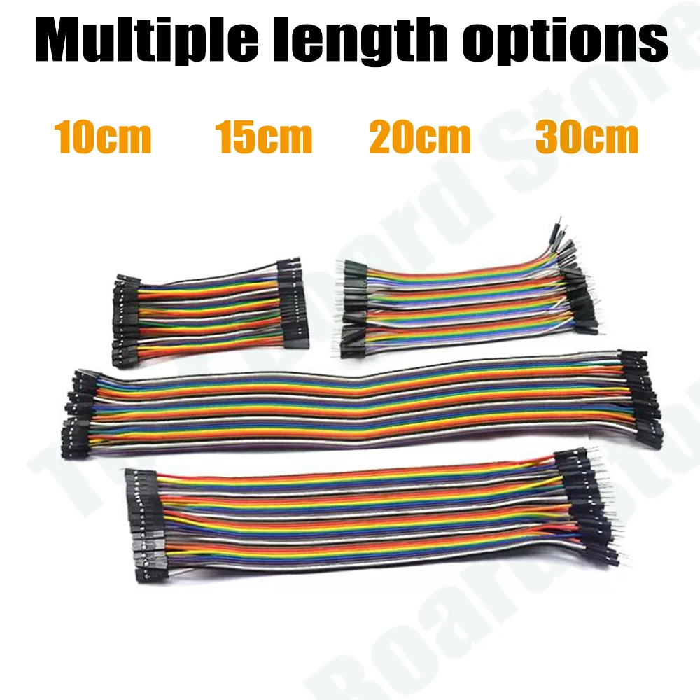 Versatile 40-Pin Jumper Wire Set - Multisize Male & Female Connectors for DIY Electronics Projects