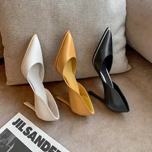 

2022 Pointed Toe Shoes Woman Shallow Fashion Newest Genuine Leather High Heels Pumps For Women Wedding Party Women Shoes