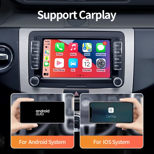 Android 10 2 Din autoradio GPS Bluetooth FM lettore multimediale per 7 ''universale Volkswagen/VW/Skoda/Seat/Passat B7/POLO/GOLF 5 6 4