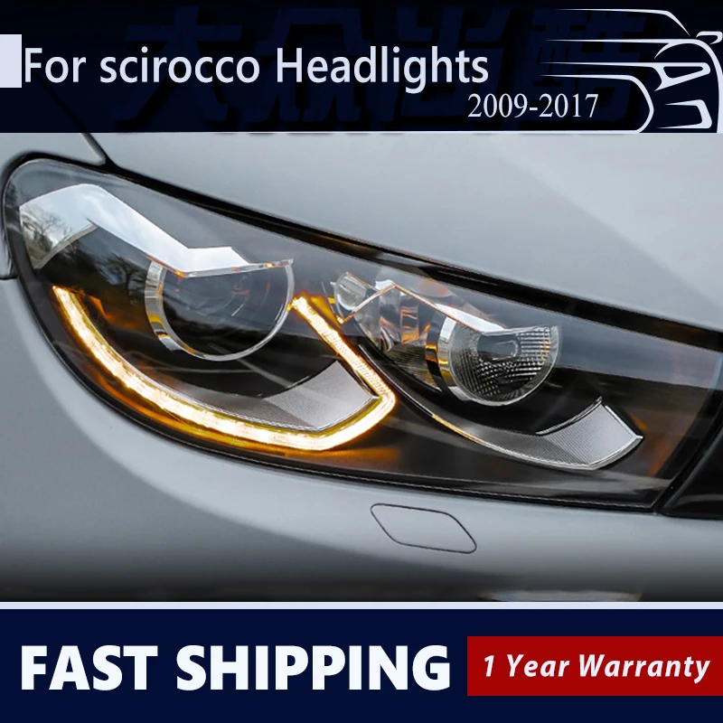 CarFrontHeadlightForSciroccoR20092015ALLLEDHeadLampStyling