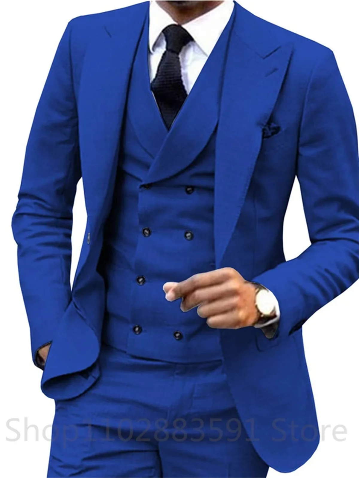 3 Piece Men Wedding Suit Prom Dress Business Men Suit Set Slim Fit Groom Tuxedo Male Blazer British Style