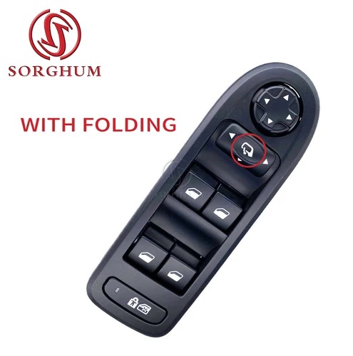 SORGHUM 파워 마스터 윈도우 스위치 드라이버 버튼, 푸조 308 508 C5 용 98054508ZD, 6490.QY 98053439 96644915XT 3