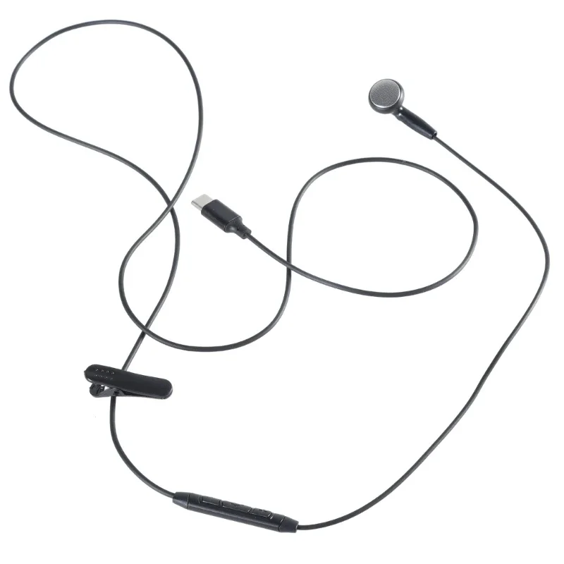 Enkelzijdige oortelefoon, mono-koptelefoon met snoer, USB Type-C oordopjes_voghion.com