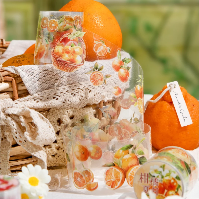 200cm/roll, Fruit Themed PET Tape Handbook Sticker,Scrapbook Background Phone Case Notebook Diary Decorative Stationery Stickers 6