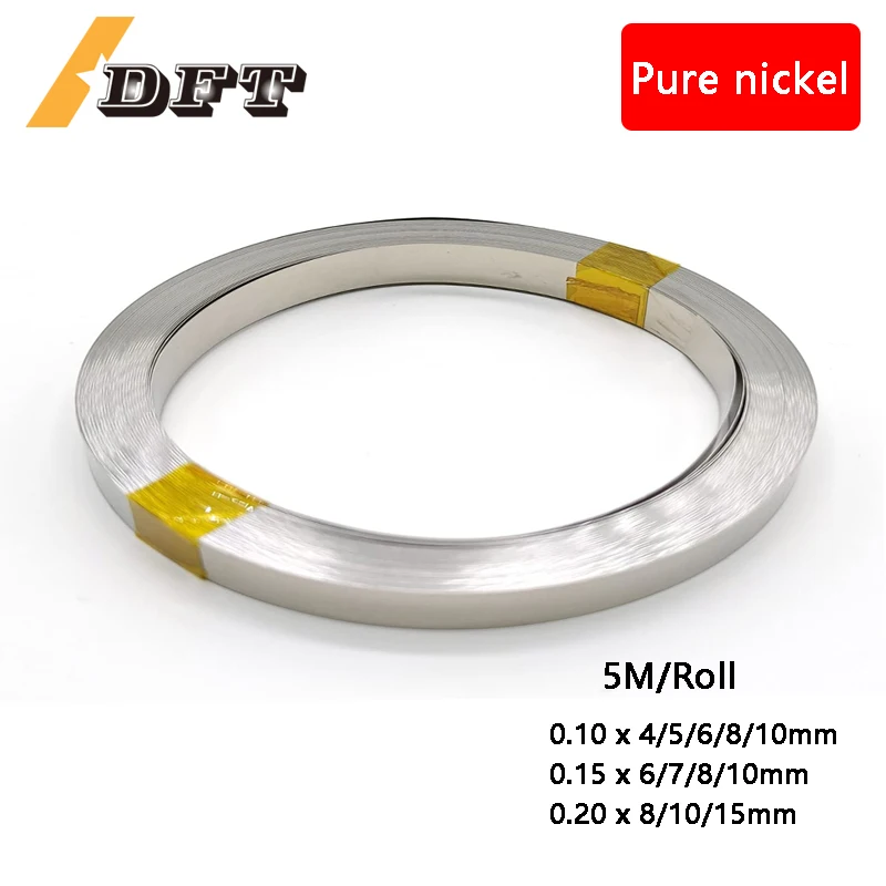 

Pure Nickel 5 meters 0.1/0.15/0.2mm Thickness for Li 18650/21700 Battery Welding Welder Machine and Spot Welding Nickel Coated