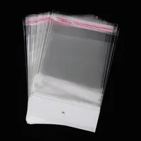 200pcs Self Adhesive Seal OPP Bags with White cardboard and Hanging Holes - Transparent Plastic Poly Bag Jewelry Gift Packaging 1