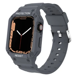 Transparent Silicone Armor Sport Band Case - 44mm or 45mm or 42mm (B Blue Gray)
