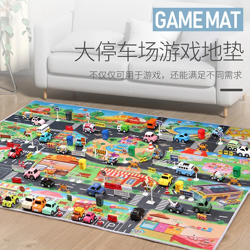 

Free Children play house city traffic route toy parking lot floor mat play car game mat non-slip washable thick mat P216