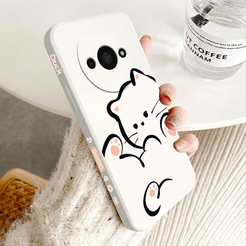 Custodia In Silicone Per Xiaomi Redmi A3/A3X - Copertura Morbida Antiurto, Design Sottile Opaco Beige, Protezione Angoli Rinforzati