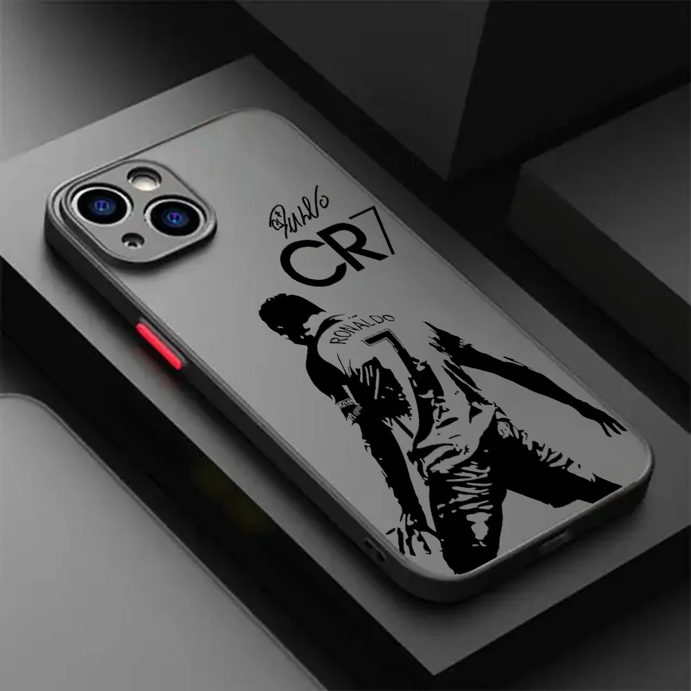 كفر ايفون شفاف غير لامع بشعار CR7