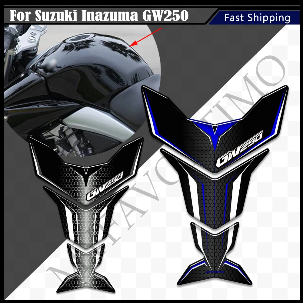 Motorcycle Stickers For Suzuki Inazuma GW250 GW 250 Tank Pad Side Grips Gas Fuel Oil Kit Knee  Decals Protection