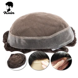 Australia Toupee Men French Lace With 0.06mm PU Base Wig For Men Breathable Man Wig Capillary Prosthesis Replacement System