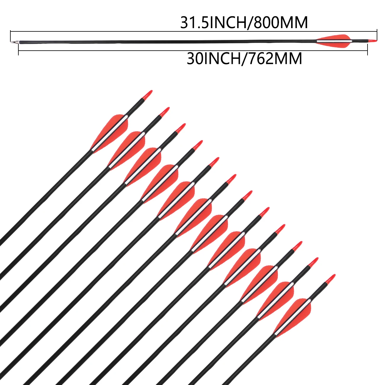 LAIXING 12PCS Carbon Arrow 30 Inch Carbon Arrows Replaceable Arrowhead for Compound/Recurve Bow Archery Hunting Targeting 2