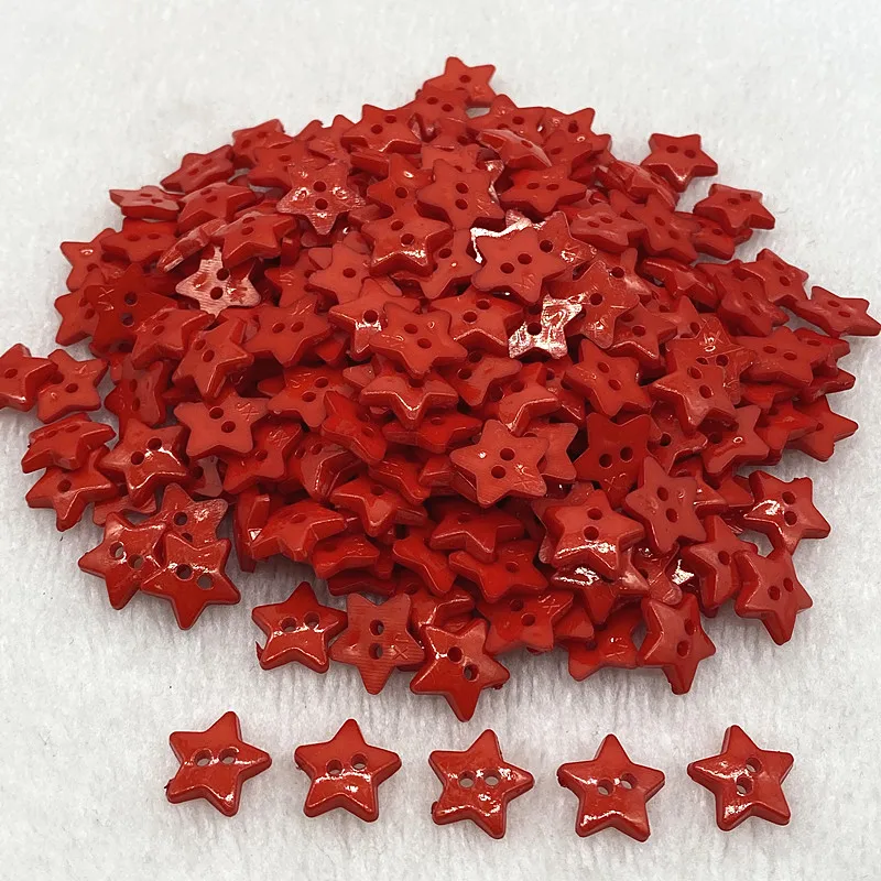 New 12mm-15mm-20mm Colours Five- Pointed Star with Two Eye Buttons  Resin Sewing Buttons Diy Scrapbooking Multicolour 2