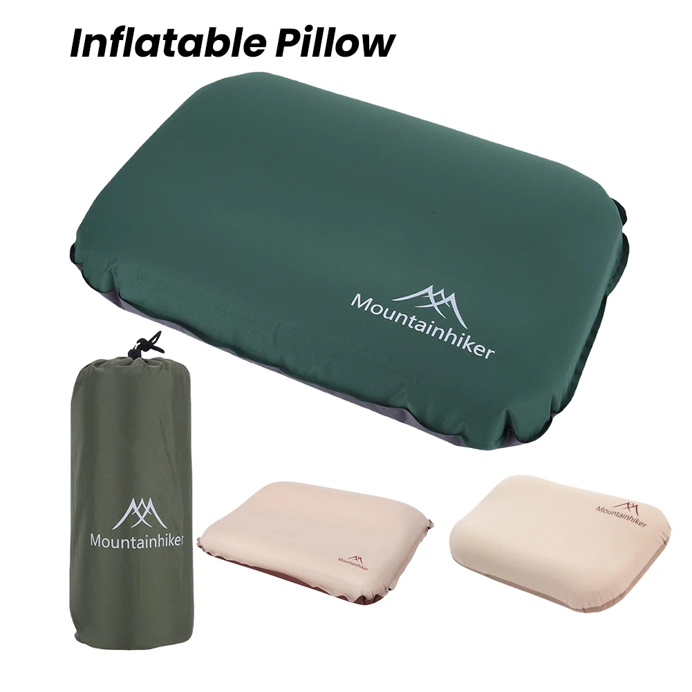 Camping Air Pillow Portable Self Inflating Sleeping Pillow High Rebound Travel Pillow Neck Protect Ergonomic Pillow&Pillow Case