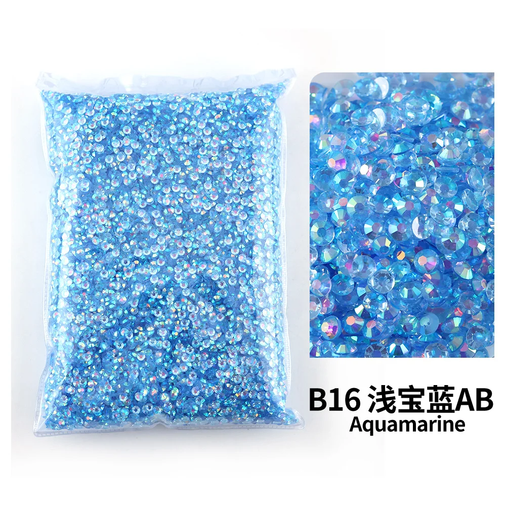 Bulk Wholesale Jelly Color AB Transparent Faceted FlatBack Resin Rhinestones for Nail Art & Garment Decoration