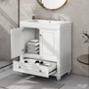 30" Bathroom Vanity with Sink, Combo, Cabinet with Doors and Drawer, Solid Frame and MDF Board, White (Old Sku:JL000006AAK) 1