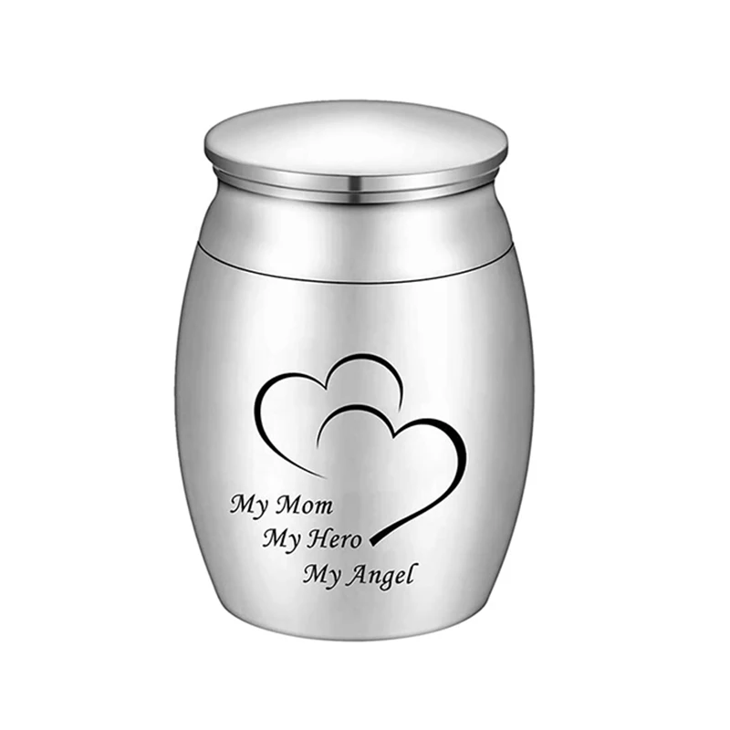 My Dad My Hero Angel Cremation Keepsake Urns for Human Stainless Steel Ashes Mini Memorial Urn Funeral Urns for Ashes cremation urn