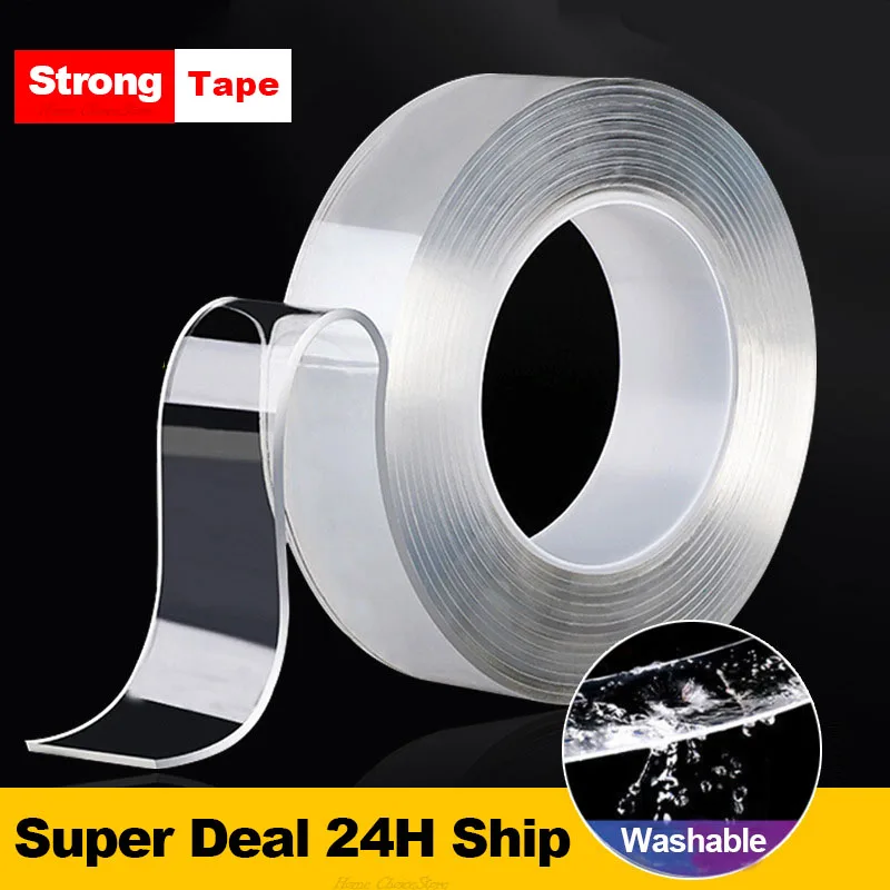 Double Sided Adhesive Tape Thin  Adhesive Tape Double Side Thin - 1m/2m/3m/5m  - Aliexpress