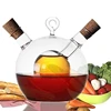 Olive Oil And Vinegar Dispenser 2 In 1 Kitchen Glass Bottle Oil And Vinegar Bottle With Cork Stopper 2