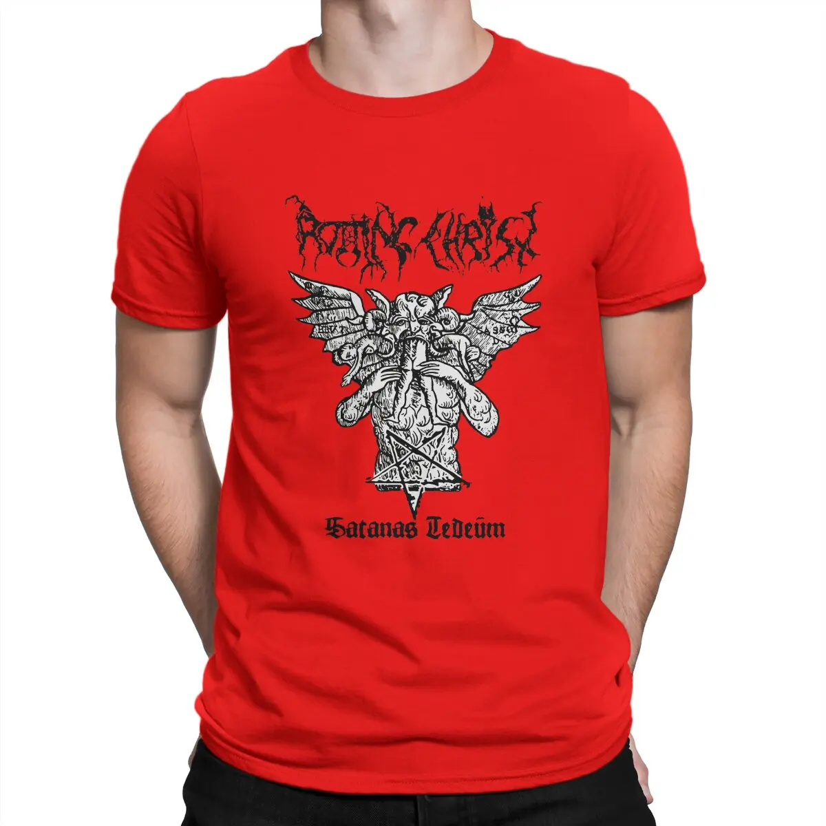 thumbnail image 1 of Camisetas vintage de banda de rock para hombre, camiseta de algodón de cuello redondo, camiseta de manga corta de Rotting Christ, idea de regalo, ropa, 1 of 7