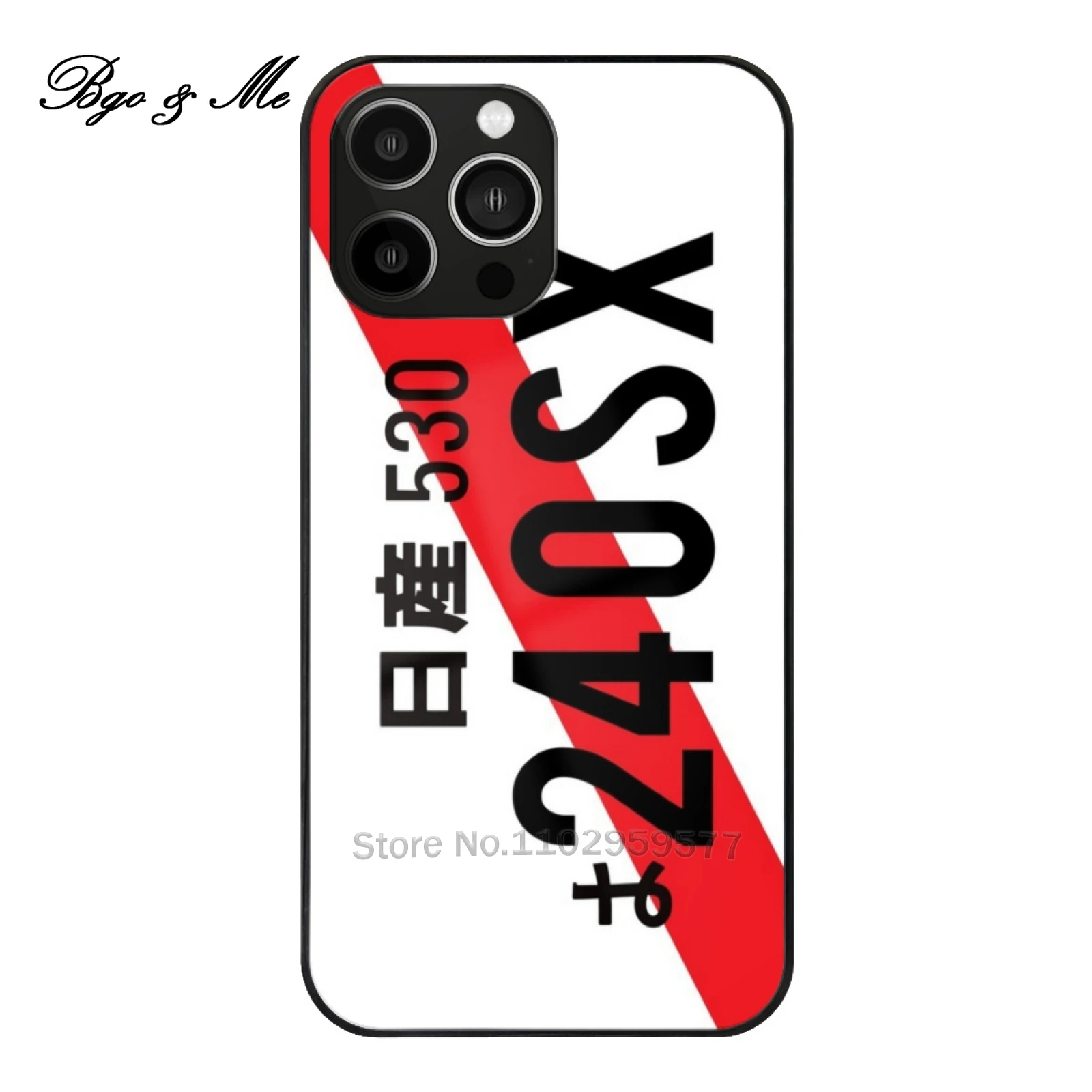 

240Sx Jdm License Plate Tempered Glass Tpu Phone Case For Iphone 15 14 13 12 Pro Max Cover 240Sx S13 S14 S15