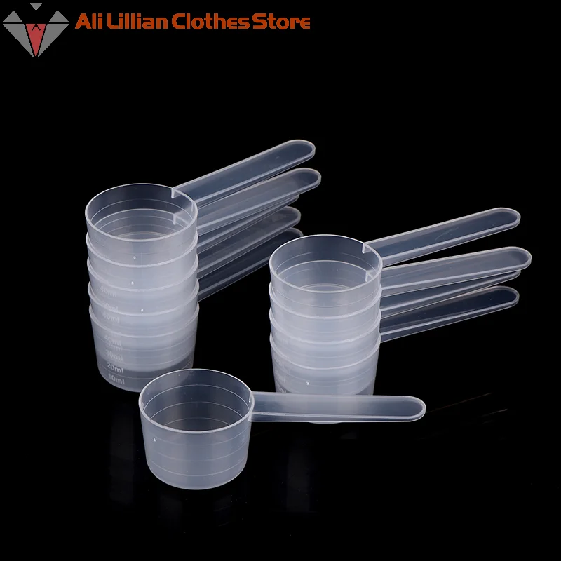 10Pcs 40ML 20g Flat Bottom Graduated Measuring Spoon With Scale Transparent Plastic Kitchen Baking kitchen measuring spoons measuring spoon set