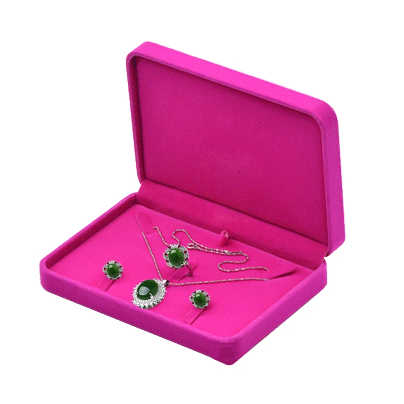 

Velvet Jewelry Set Boxes Tray Travel Necklace Ring Earring Storage Case for Wedding Jewellery Gift Package Display 17x12x4cm