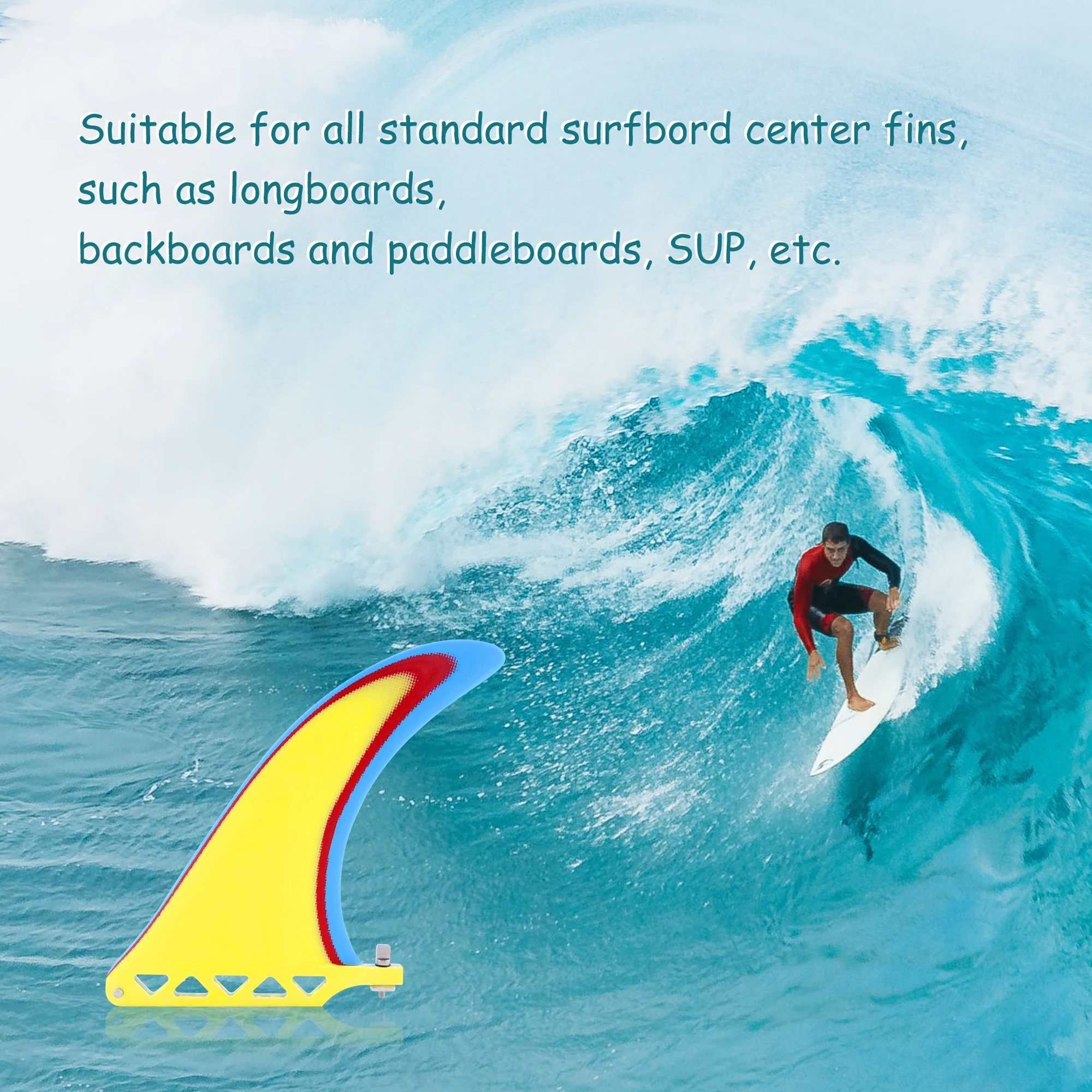 

2024 Colorful Paddle Fin Surfboard Single Racing Fin Longboard Fin For Surfing