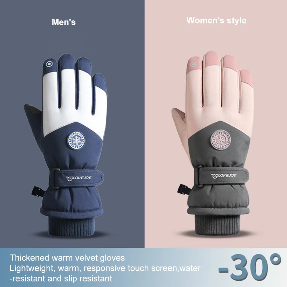Mănuși termice impermeabile pentru schi, femei, ecran tactil de iarnă, din fleece, calde, pentru snowboard, schi, alergare, ciclism_voghion.com