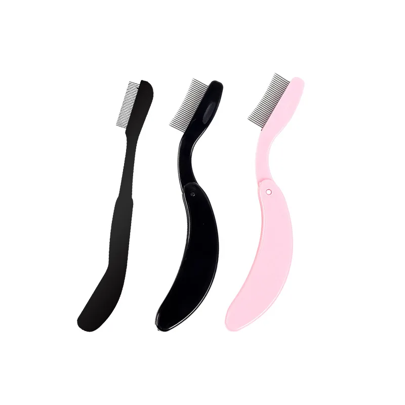 1pc Eyelash Beauty Collapsible Separator Portable Eyelash Brush Comb Mascara Curl Eye Lash Stainless Steel Eyelash Combing Tools 3