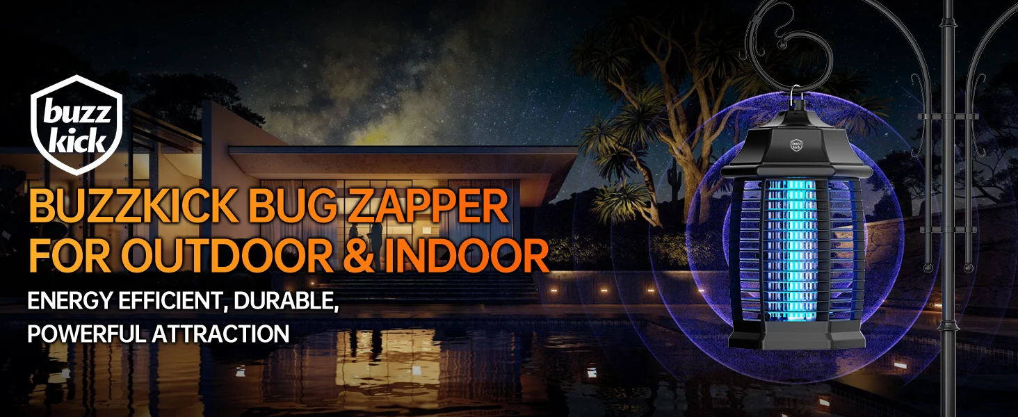 Electric bug zapper mounted on wall indoors