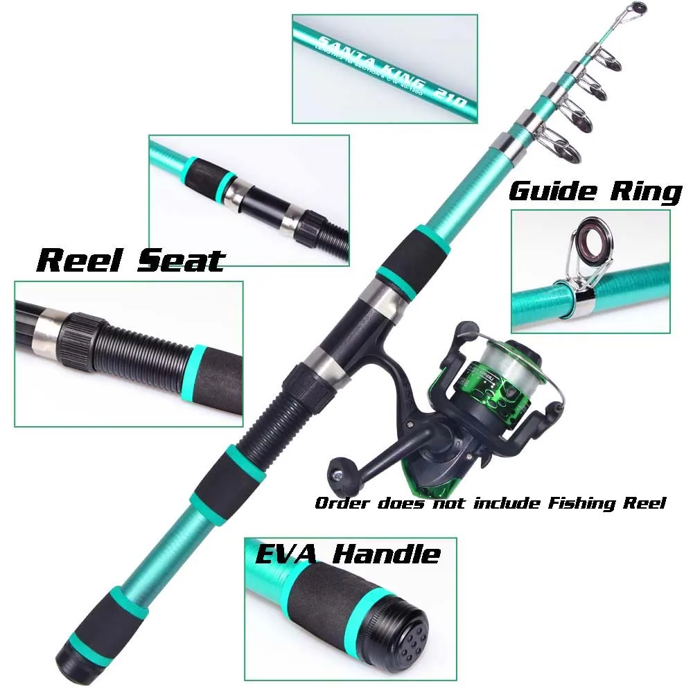 Santa King Telescopic Fishing Rod & Reel Full Kit with Baits and Hooks 2