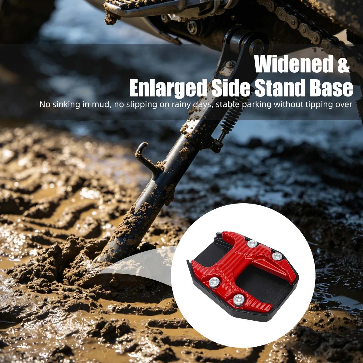 Motorcycle Kickstand Extender Foot Pad Support Plate Accessory