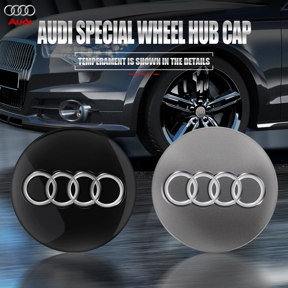4Pcs Car Styling 59Mm Emblem Car Wheel Tire Center Hub Caps Cover Badge Accessori Per Audi A4 B6 B7 A4L A3 A8 Q3 Q5 Q7 Q5L A7L