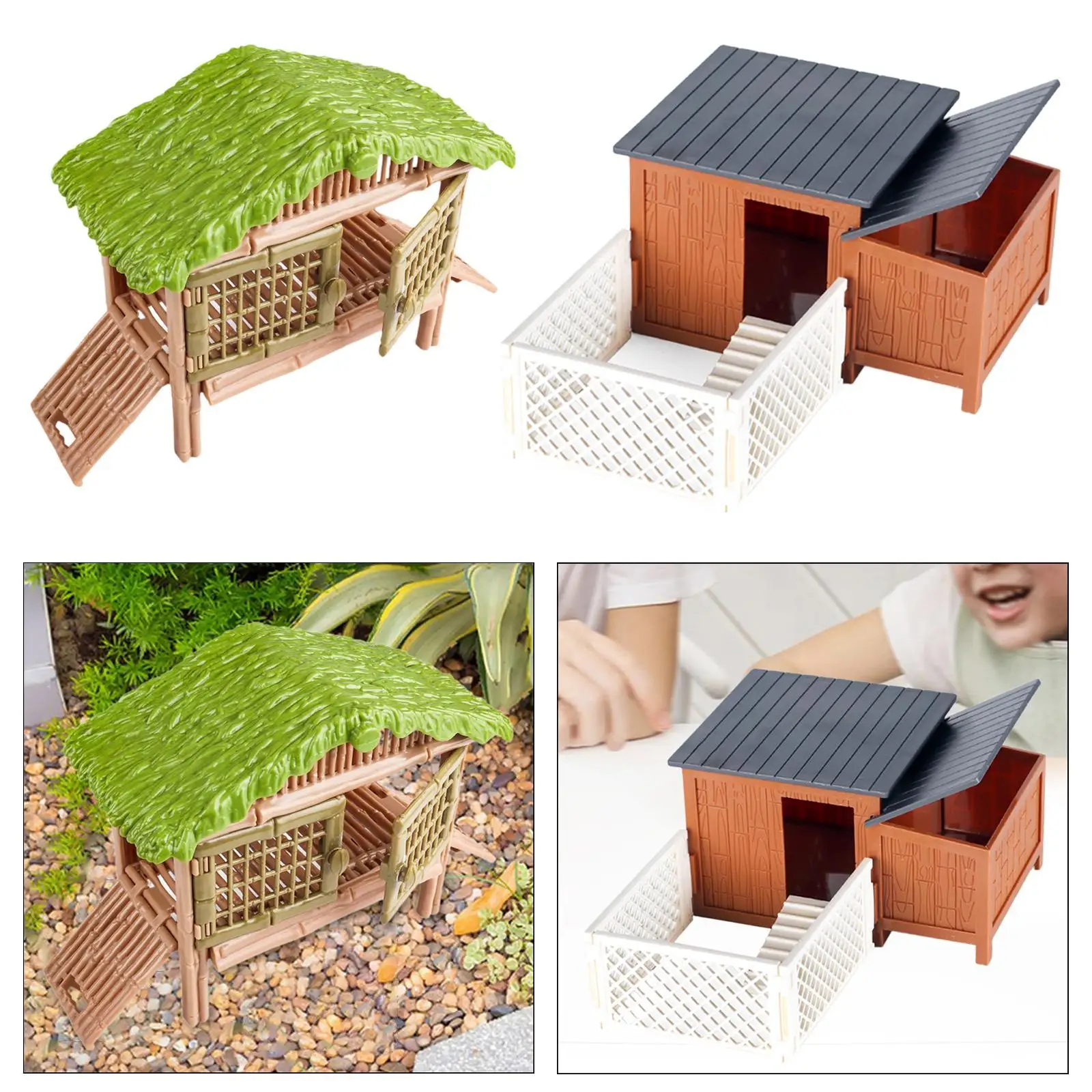 Chicken Cage,Building Toy,Farm Landscape Model,Yard Building Model,Miniatures Chicken House Farmhouse Toy for Boys