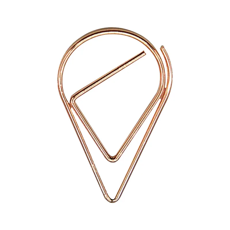 50 pcs Metal Drop Paper Clips Small Box Cute Paper Clips Learning Office Supplies Stationery Special-shaped Bookmarks