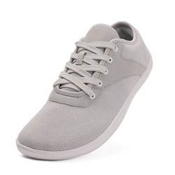 Unisex Minimalist Barefoot Sneakers with Wide Toe Box and Zero Drop Sole - Eur 45 (A038-LightGray)
