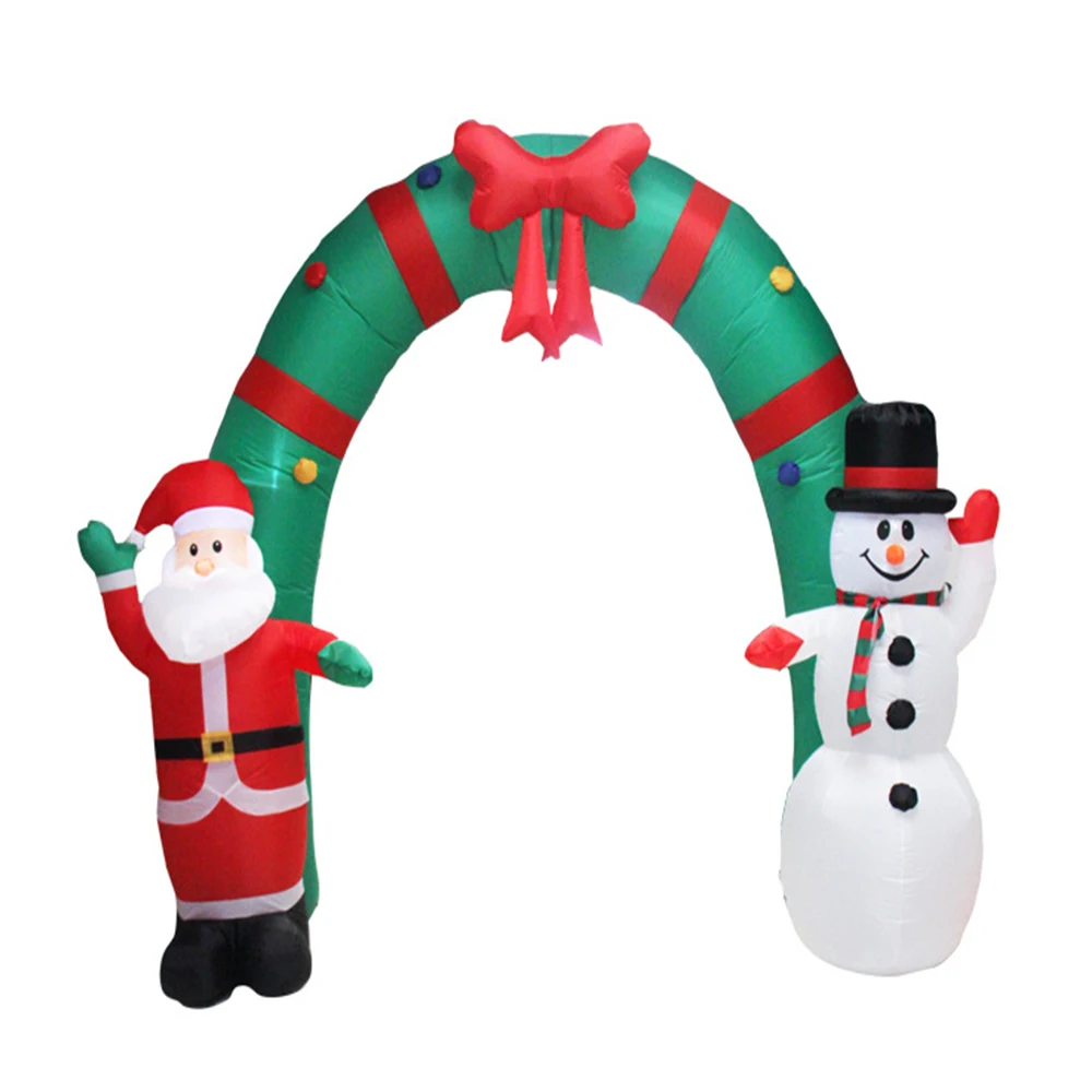 

2022 New Christmas Decoration LED Built-in Air Pumped Outdoor Christmas Inflatable Arch Children's Toys For Festival Party