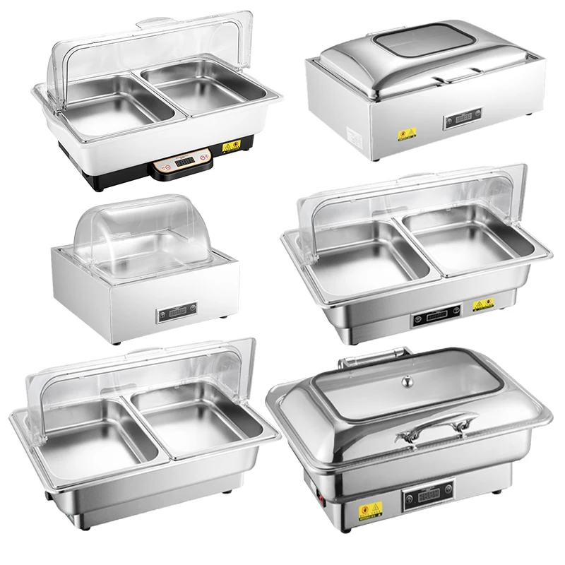 

Multi design rust resistence stainless steel rectangle buffet table top steam food warmer display for catering