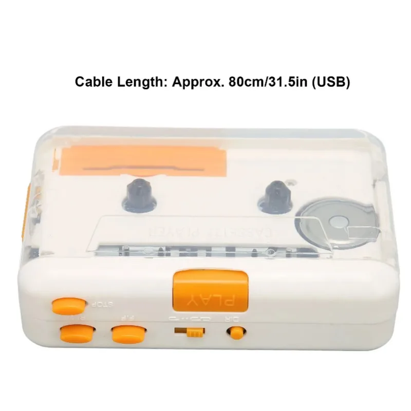 EOENKK USB Cassette Converter Plug and Play Portable MP3 Music Tape Player with Earphone for IPod PC 4