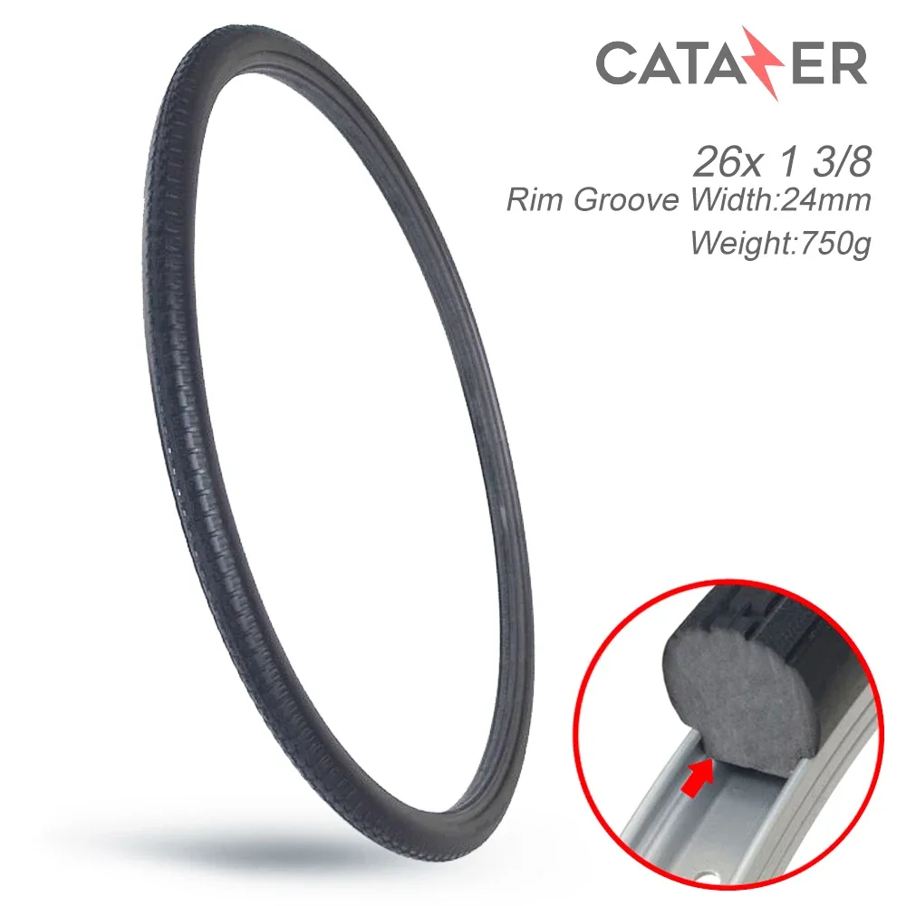 26*1 3/8 Nero Mtb Solid Fixed Gear Road Bike Pneumatico Bicicletta Pneumatico Ciclismo Tubeless Pneumatico 26 X1.375 Pneumatici Per Biciclette