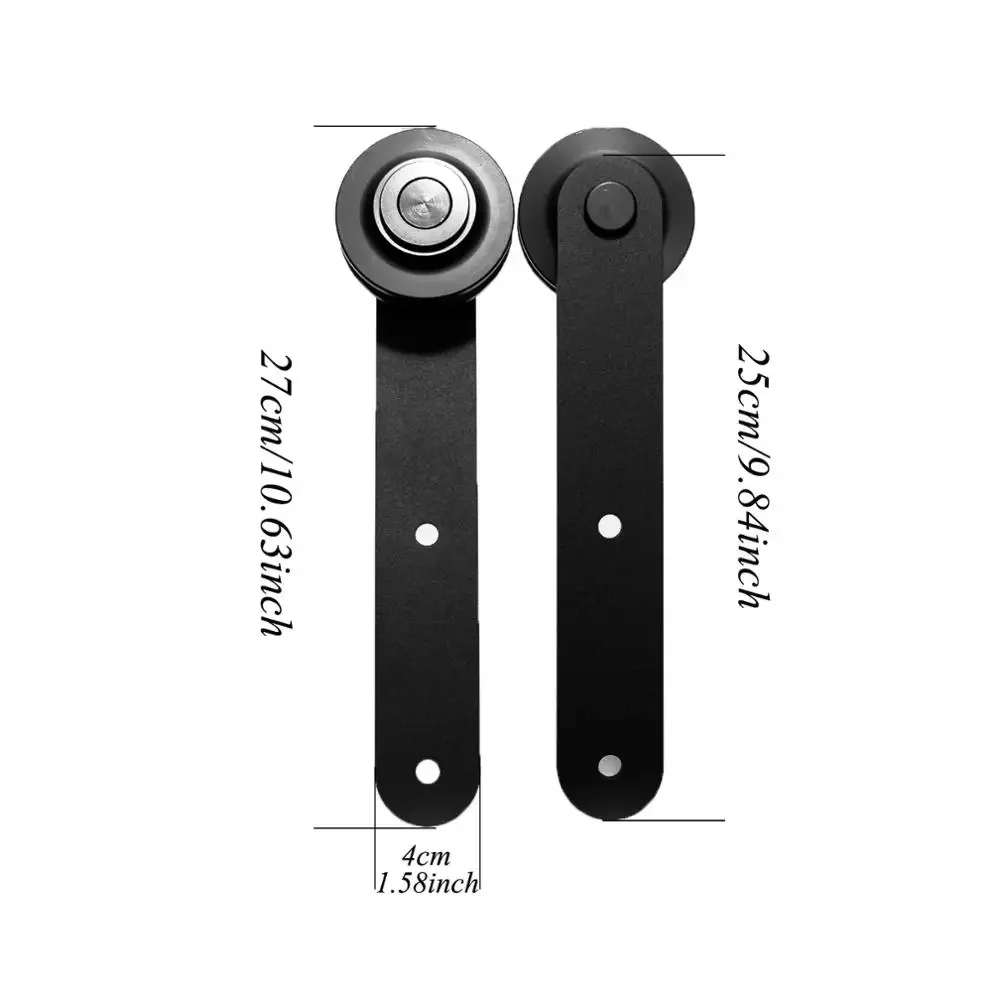 Gifsin European Style Wood Sliding Barn Door Hardware Carton Steel Roller Black Round Shape Hanger for Single Door