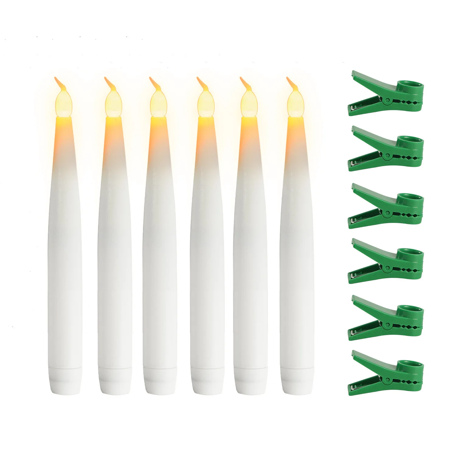 Elegant Clip-on LED Candle Lights for Weddings and Holiday Decor (Set of 6)