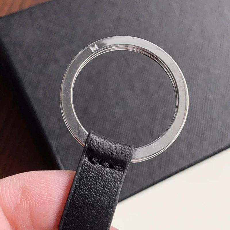 LJ2 MB Keychain Leather And Steel Business Gift For Men With Dust Bag