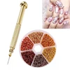 Metal Rivet Nail Decoration Piercing Jewelry Rings,1PCS Nail Drill Tool Silver Perforated Punk Nail Piercing Art Dangle Charms 4