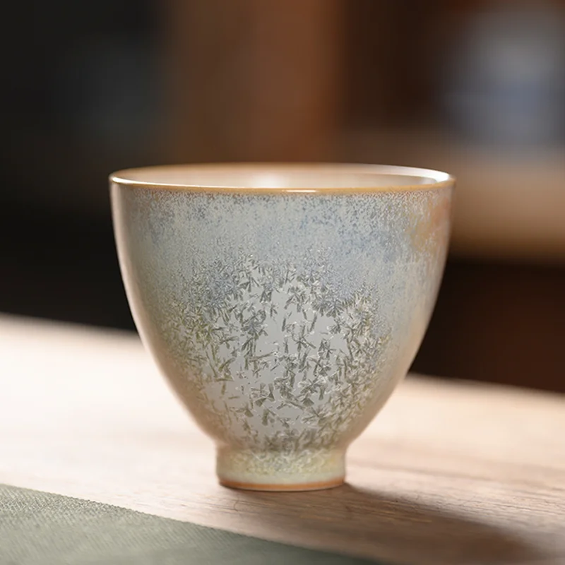

Jingdezhen игольчатая Хрустальная чайная чашка, чистая керамическая одинарная чашка ручной работы 80 мл