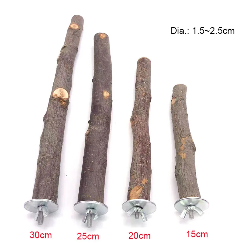 Natural Wood Pet Parrot Fork Tree Branch Stand Rack Squirrel Bird Hamster Branch Perches Chew Bite Toys Stick bird cage perches